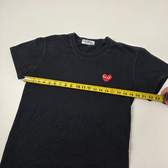 Comme des Garcons Play Shirt Mens Small Black Red Heart Made in Japan AZ-T214 - Picture 5 of 10